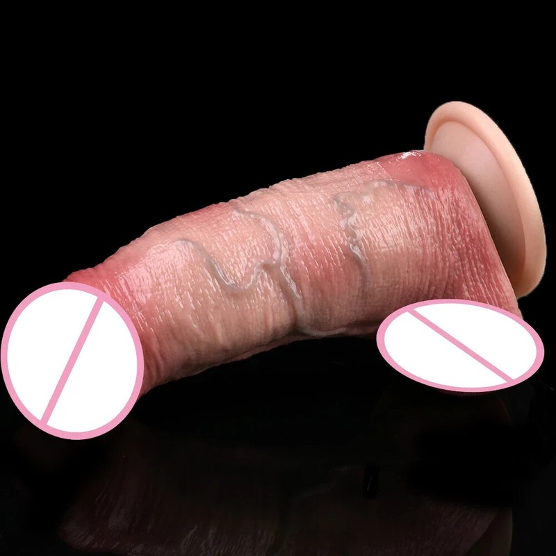Lifelike Dual-Layer Silicone Dildo With Strong Suction Cup Realistic Anal Plug gallery
