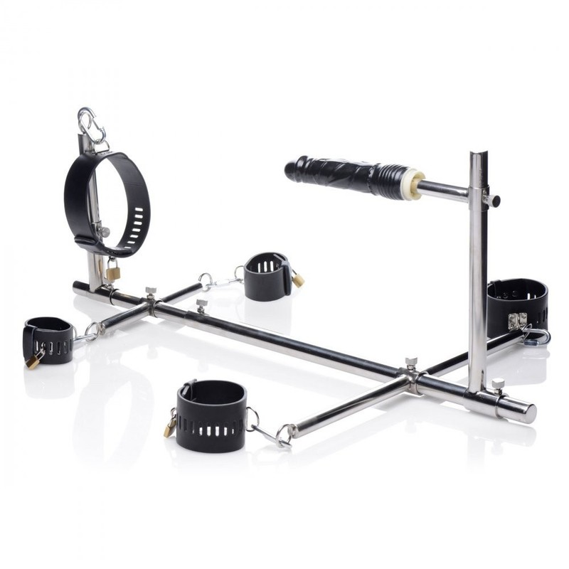 Master Series Imprisoned Metal Stockade – Adjustable Bondage Frame with Attachme gallery