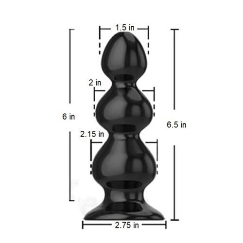Black Pull Bead Anal Plug Silicone Tape Suction Cup Dildo Unisex Sex Toys USA gallery