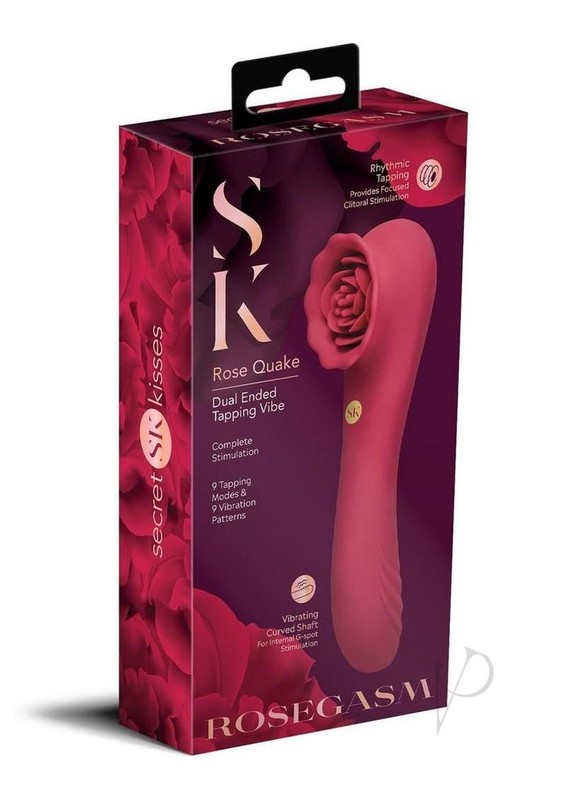 Secret Kisses Rosegasm Quake Rechargeable Silicone Dual Vibe – Red