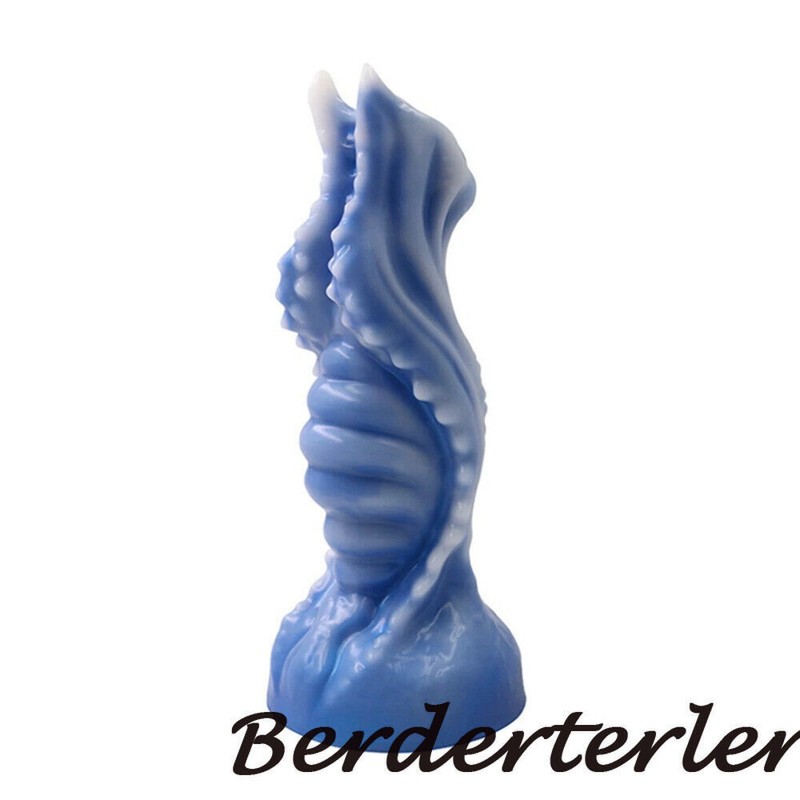 White Blue Mix Realistic Alien Dildo Soft Anal Plugs SM Sex Toy for Women gallery