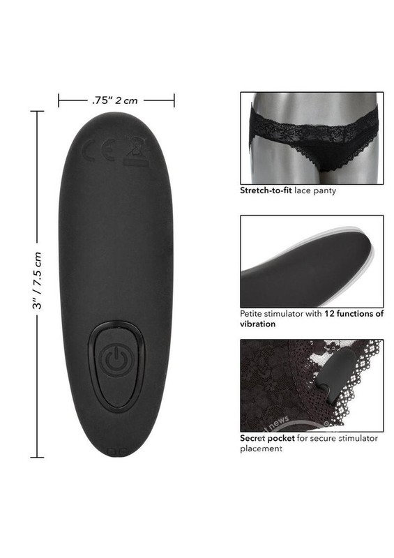 Cal Exotics Remote Control Lace Panty Set Black S/M - Vibrating Panty + Vibe gallery