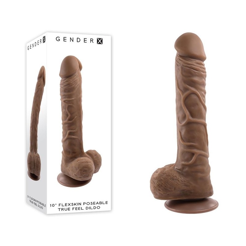 Flexskin Poseable True Feel Dildo, Dark