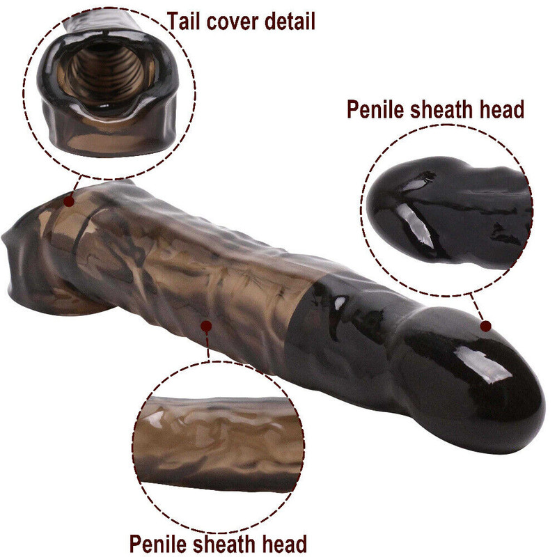 Penis Enlarger Sheath Male Penis Sleeve Girth Reusable Condoms-Extender-Enhancer gallery