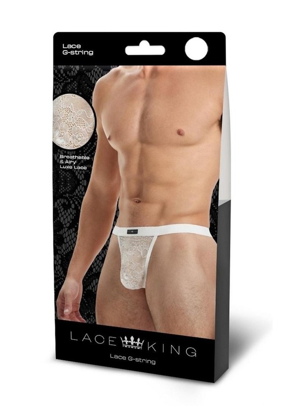 Lace King Lace G-String – Large/XLarge – White