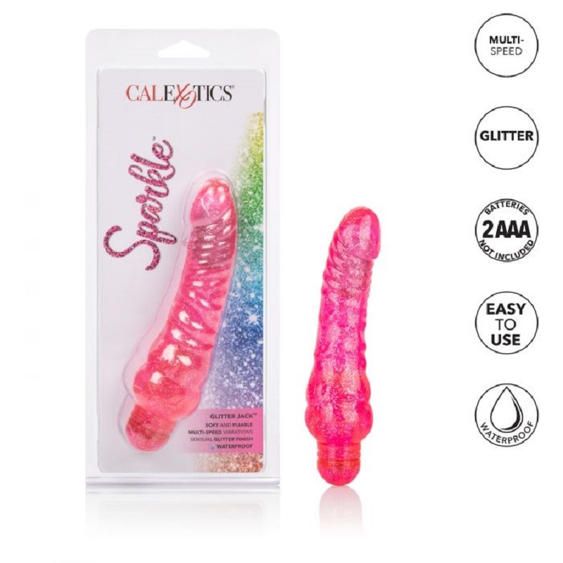 Sparkle Glitter Jack Pink, Adult Female Kinky Foreplay G-Spot Vibrator Sex Toy