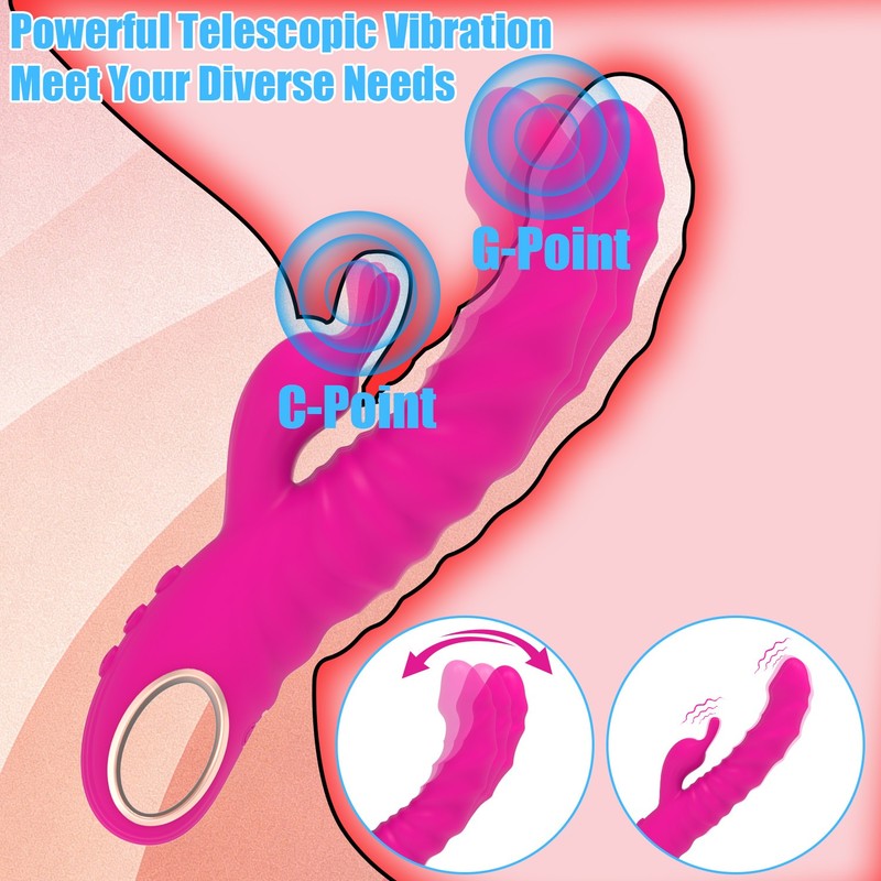 Thrusting Rotating Rabbit Vibrator Dildo G Spot Clit Massager Sex Toys for Women gallery