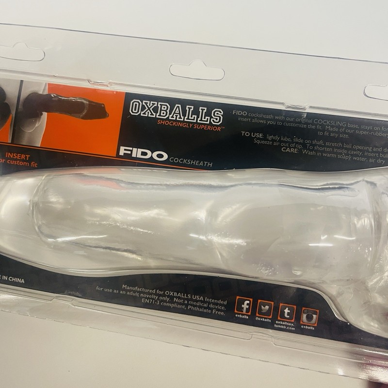 Oxballs Fido Puppy Cocksheath With Adjustable Custom Fit, Clear New Boxed gallery