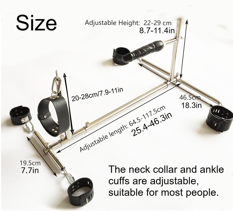 Body Steel Spreader Bar Fixation Hand Ankle Collar Cuffs Dildo Mouth Gag Torture gallery