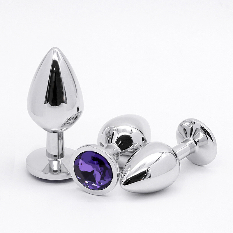 3Pcs Anal Butt Plug STAINLESS Set Sex Toy Women Men Couple Metal Dildo Jewel gallery