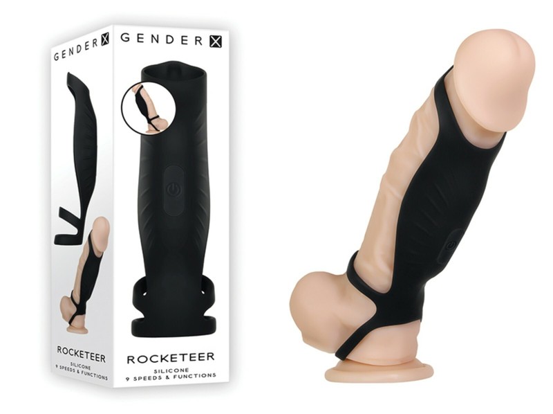 GENDER X ROCKETEER VIBRATING PENIS SHEATH RECHARGEABLE C RING COUPLES VIBRATOR