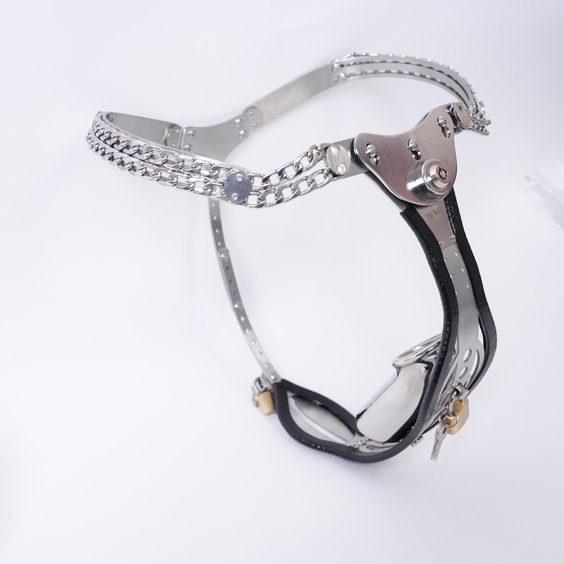 Stainless Steel Chastity Belt Invisible Lockable Adjustable Pants For Male Plug gallery