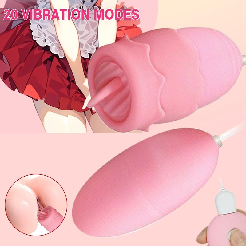 Rechargeable-Clit-Licking-Tongue-Vibrator G-Spot Bullet Egg Dildo Sex Toy Women