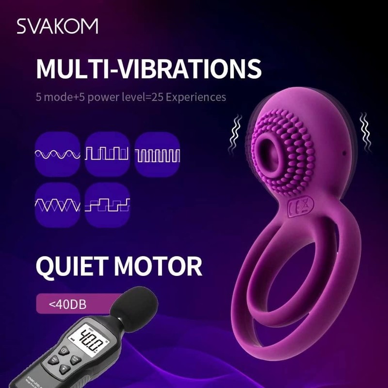 Vibrating Dual Penis Rings for Couples, Waterproof Silicone Clitoral Stimulation gallery
