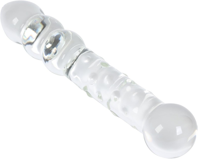 Large Ball Glass Dildo Crystal Female Masturbator G-spot Stimulator with Anal Be gallery
