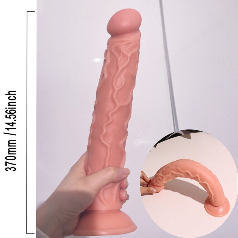 Realistic XXL Dildo Sex Toy Huge Thick 14.56" Inch Penis Suction Cup Insert SM gallery