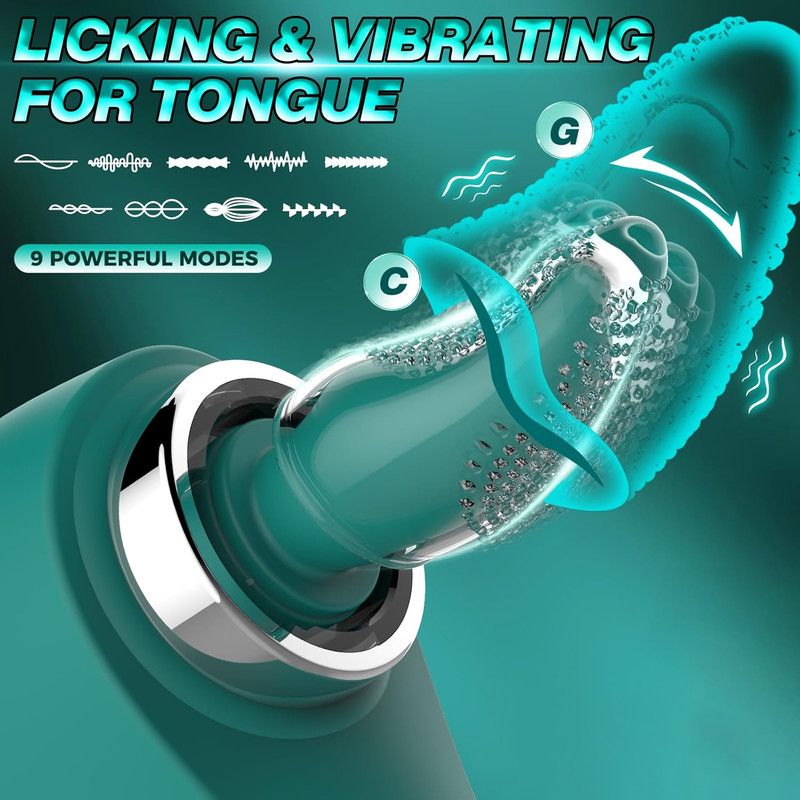 Sucking Vibrator G Spot Dildo Massager Tongue Oral Clit Licking Sex Toys Women gallery