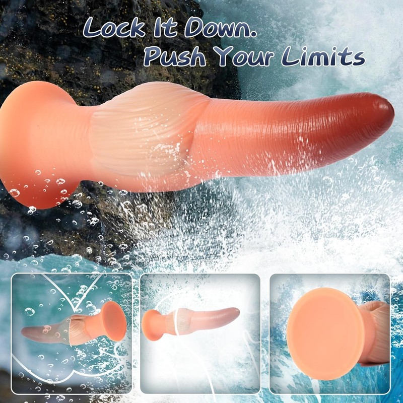9" Fantasy Knot Dildo, Deep Sea Alien Silicone Monster Dildos with Cone Tapered gallery