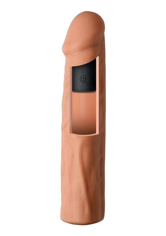 Jock Enhancers Vibrating Penis Extension Sleeve with Remote -Caramel gallery