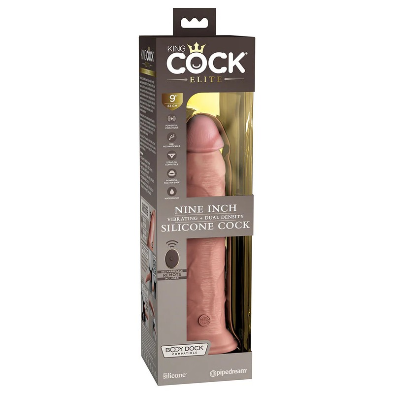 Pipedream King Cock Elite 9in VibDualDensRem Bei