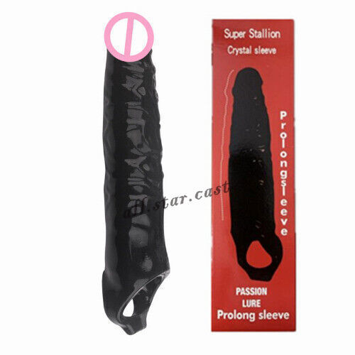 Penis Big Sleeve Reusable Silicone Condom Penile Stretcher Delay Enlarge gallery