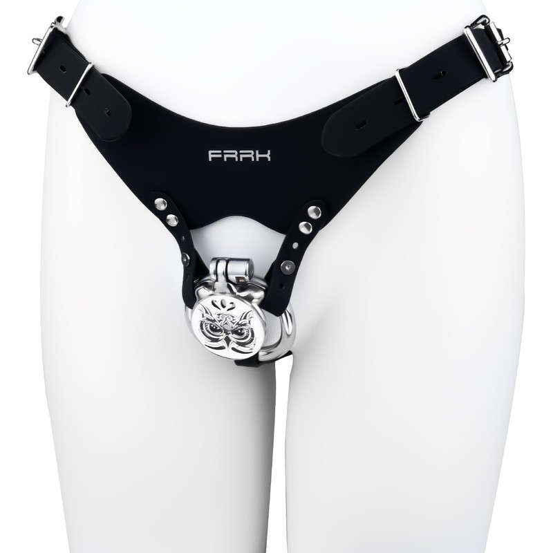 FRRK Chastity Cage Device With Lock Curve Ring 45mm 50mm SM For Man gallery