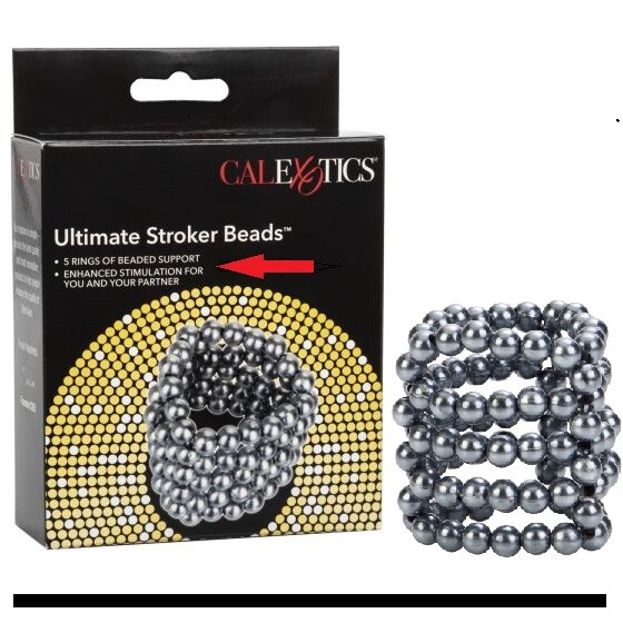 Ultimate Cock Ring Stroker Beads 5 Rows Beaded GIRTH ENLARGER Sex Toy COUPLES