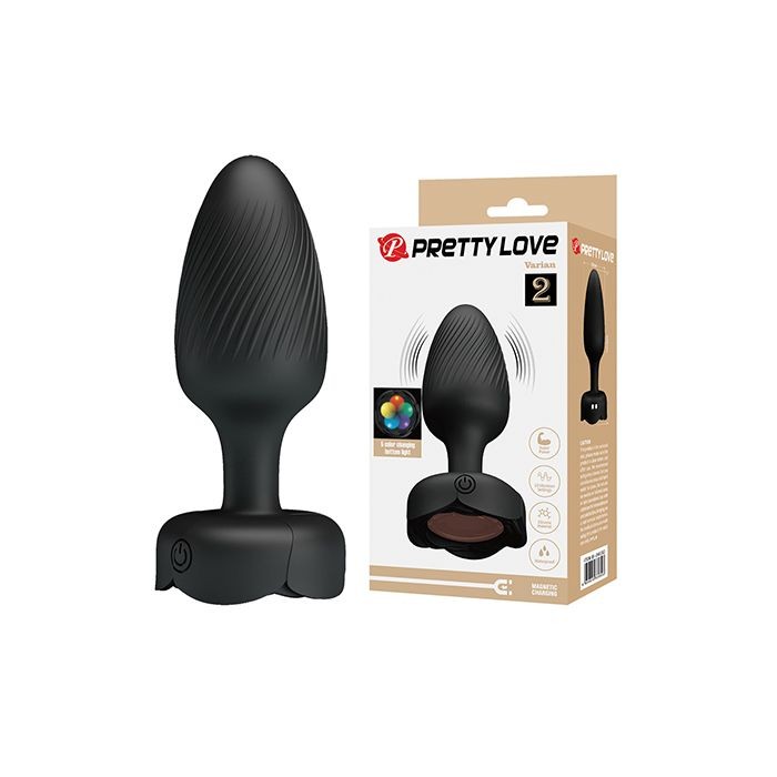 Pretty Love Varian Large Bu*t Plug w/Multi Color Bottom Light – Black
