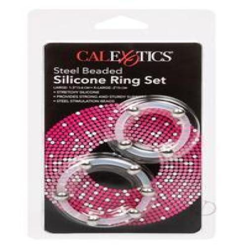 Steel Beaded Silicone Ring Set gallery