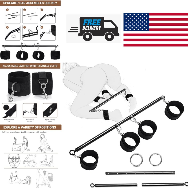 Portable BDSM Spreader Bar with Detachable Cuffs for Discreet Storage and Travel