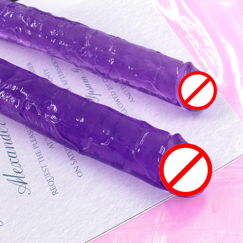 Super Thick Simulation Double-Headed Penis Long Jelly Realistic Dildo Big Penis gallery