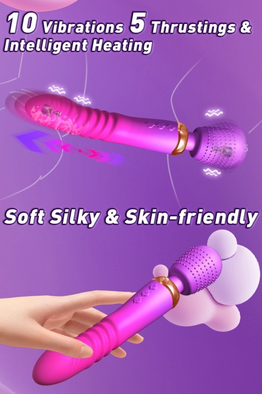 Thrusting Dildo G Spot Vibrator Wand Massager Womens Couples Sex Toys 10+5 Heat gallery