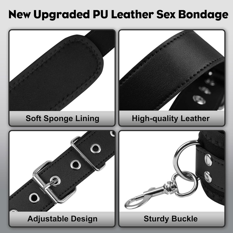 Luxury Sex Bondage Restraints Set - Soft PU Leather with Adjustable Straps gallery