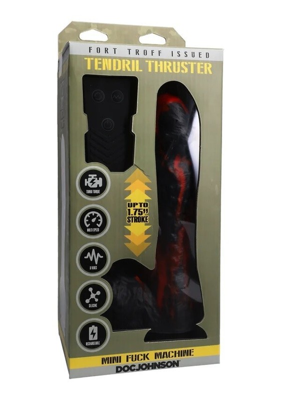 Fort Troff Tendril Thruster Red Mini F*ck Machine Dildo W/ Balls and Remote, New