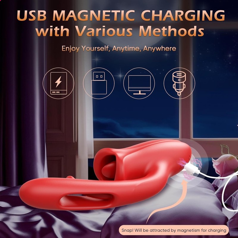 3D Textured Silicone Vibrator with 9 Licking Functions for Enhanced Stimulation gallery