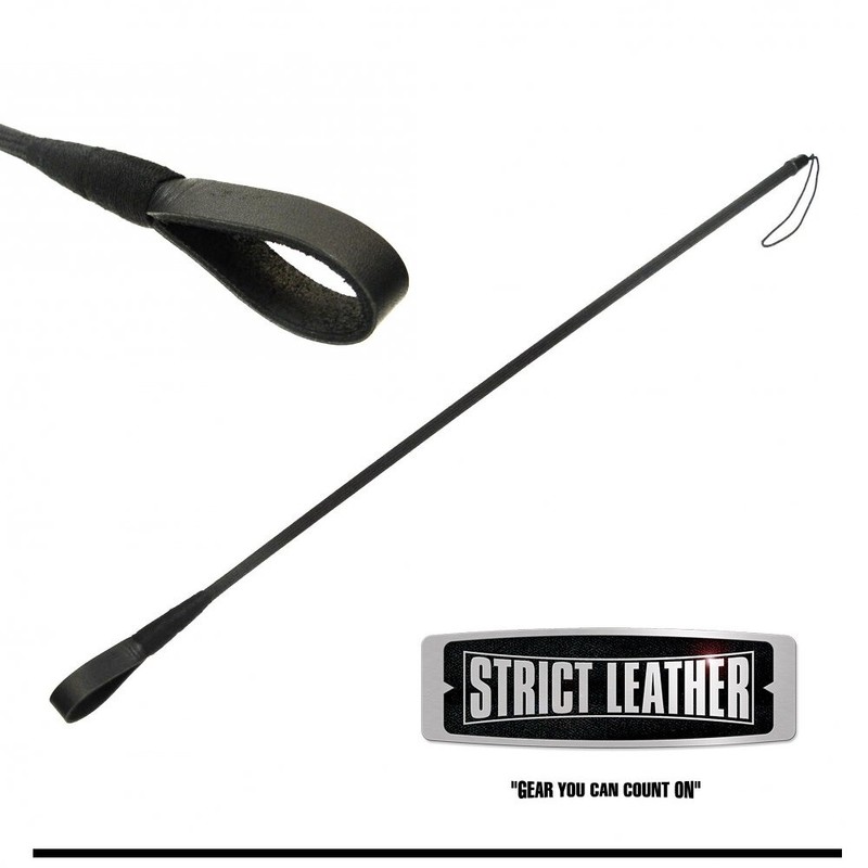 Strict Leather Strip Tip Crop Whip IMPACT Paddle Bondage BDSM Fetish LOOP Grip