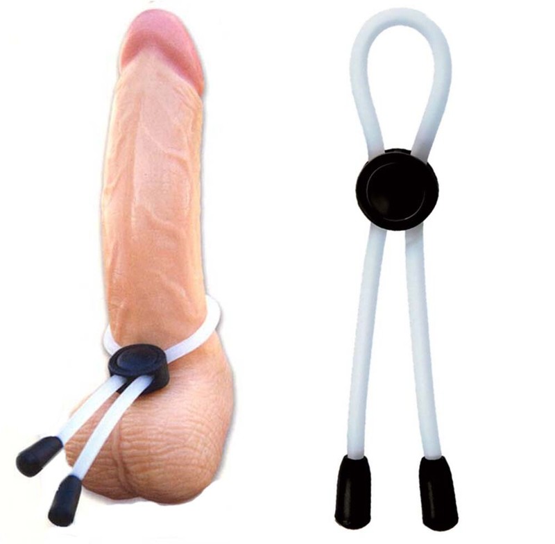 Adjustable Silicone Cock Ring Tie Style Penis Ring for Erectile Dysfunction