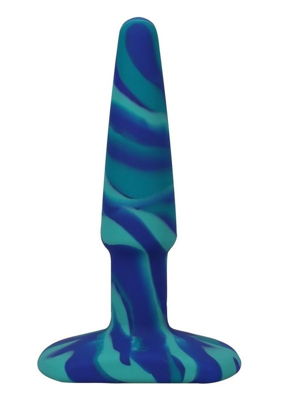 A-Play Groovy Silicone Anal Plug 4in - Blue gallery