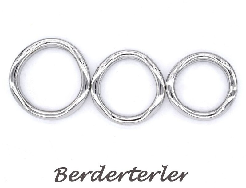 Curved Stainless Steel Penis Ring Weighted Delay Training Cock Ring For Men gallery