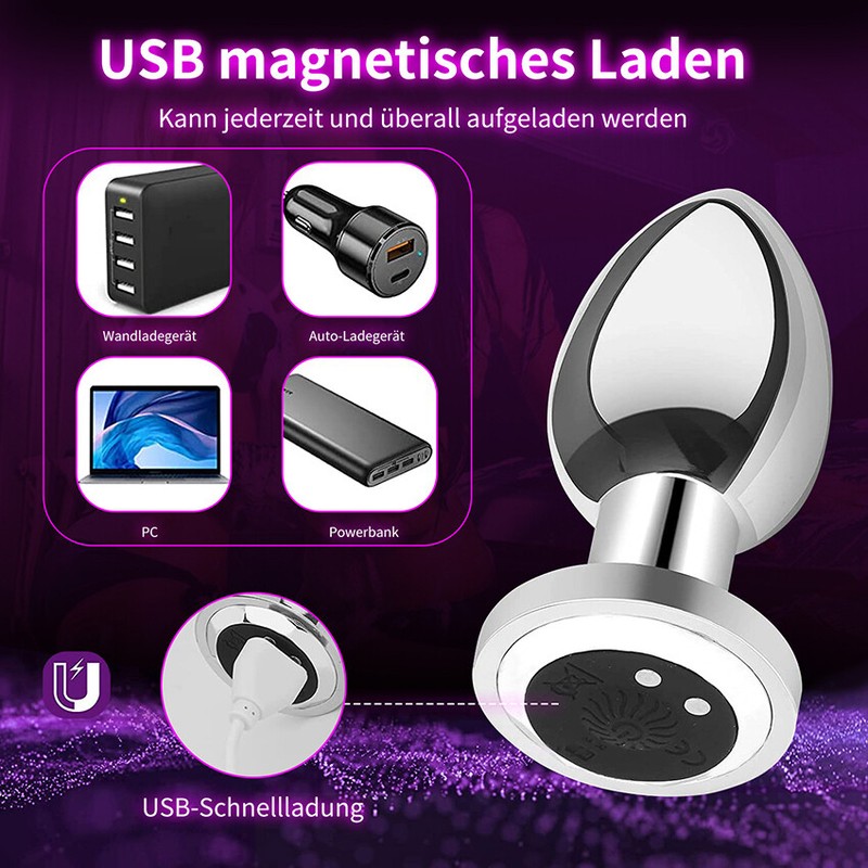 Stainless Steel Anal Butt Plug G-spot Stimulate Dildo Vibrator Prostate Massager gallery
