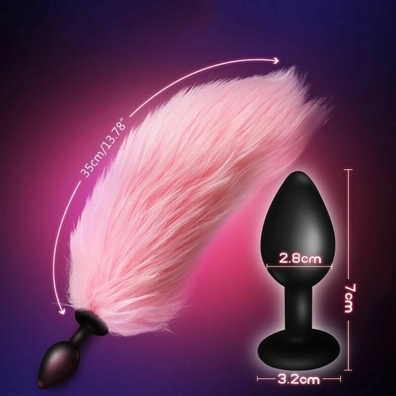 LED Fox Tail Butt Plug Anal Plug Fluffy Fantasy Cosplay Flirting Tool gallery