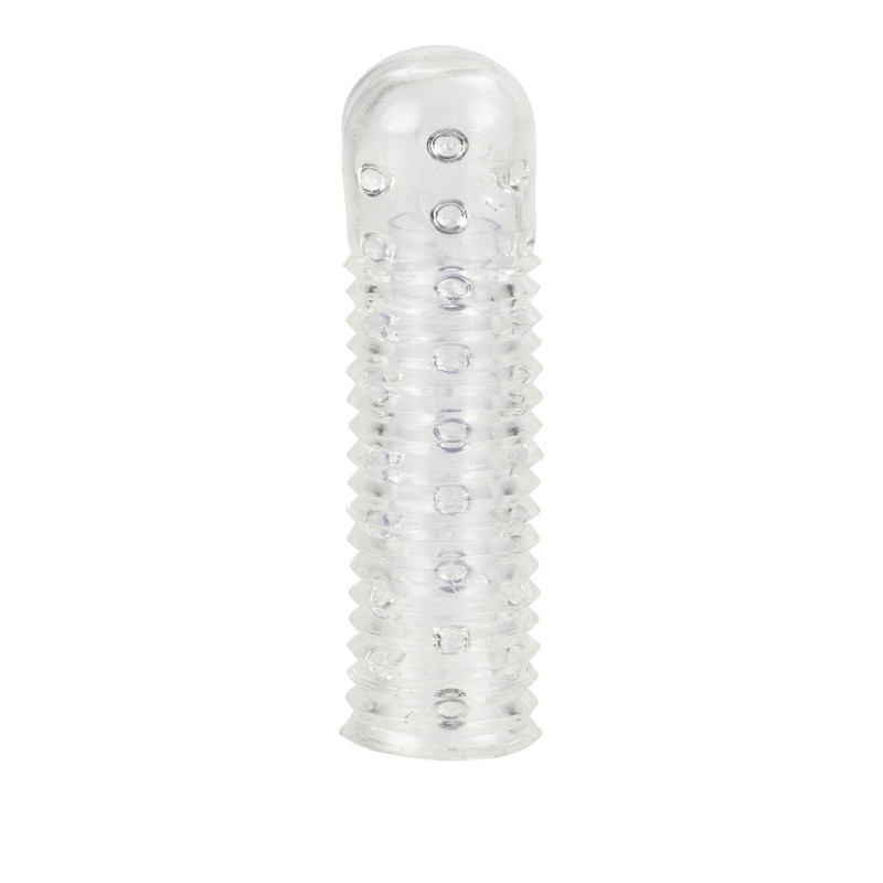 Clear Hand-Job Reversible Penis Stroker Ribbed Masturbation Sleeve Sex Toy