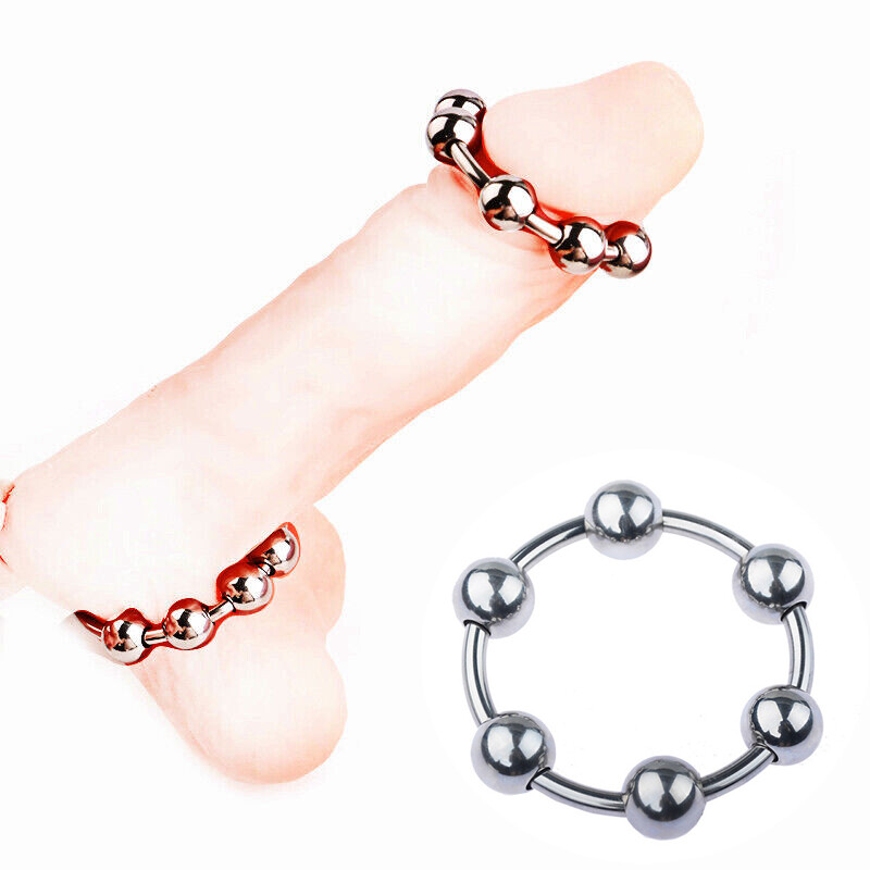 Rolling Ball Stainless Steel Glans Penis Head Cock Ring Increase Orgasm Sex Toys