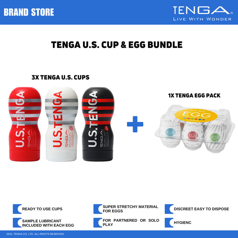 TENGA Disposable U.S. Cup & Egg Male Masturbator/Stroker Bundle NWT NIB
