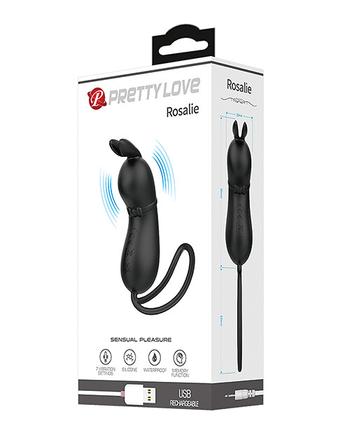 Pretty Love Rosalie Tethered Clit Stim Rechargeable Black