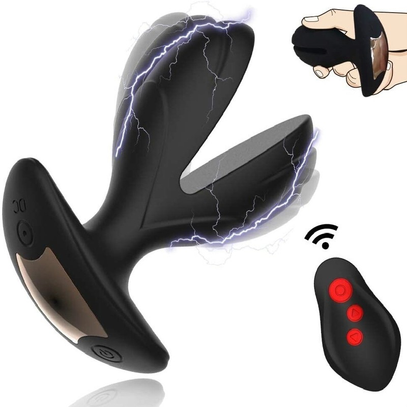 Electric Anal Butt Plug Vibrator Shock Prostate Massager Dildo Sex Toys for Men