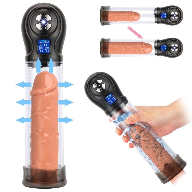 Vacuum Electric Penis Pump Digital rechargeable Male Men Penis Enlarger Growth gallery