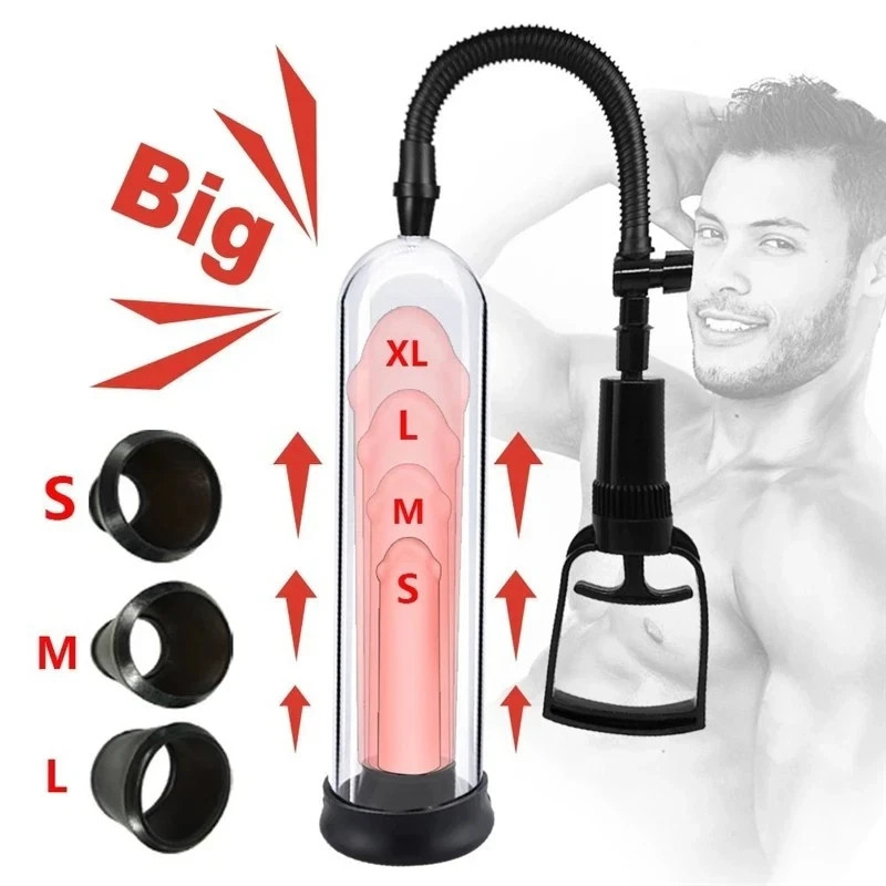 Penis Vacuum Pump Manual Penis Enlarger Extend Pump Cock Ring Sex Toys for Men
