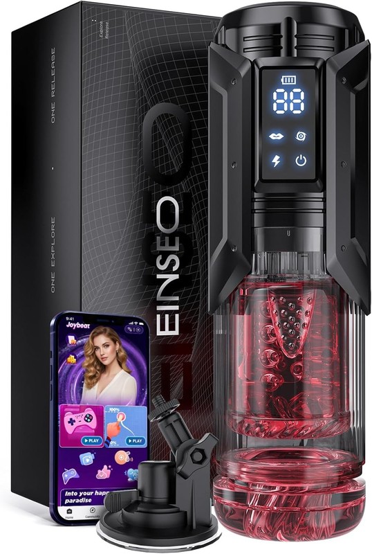EINSEO Sex Toys for Men Penis Pump – AI Sync Waterproof Male Masturbator Stroker