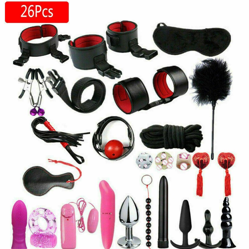 BDSM Sex Games Sex Bondage Gear Handcuffs Whip Gag Toys Kit Sex Toys for Couples